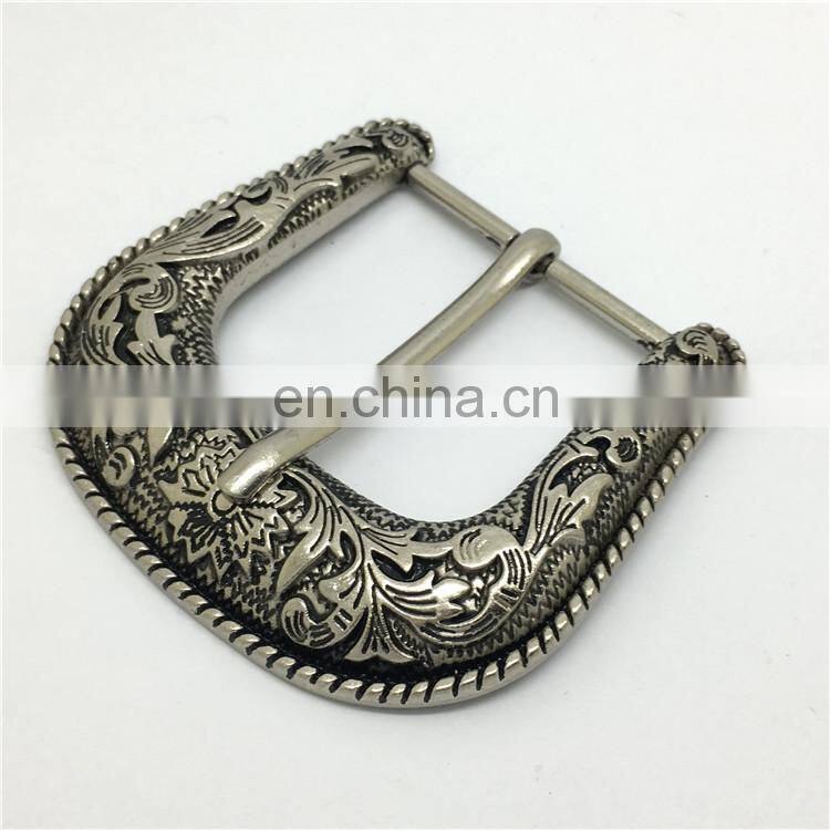 BS001 Wholesales three Pieces Silver Color Western Cowgirl Belt Buckle Set