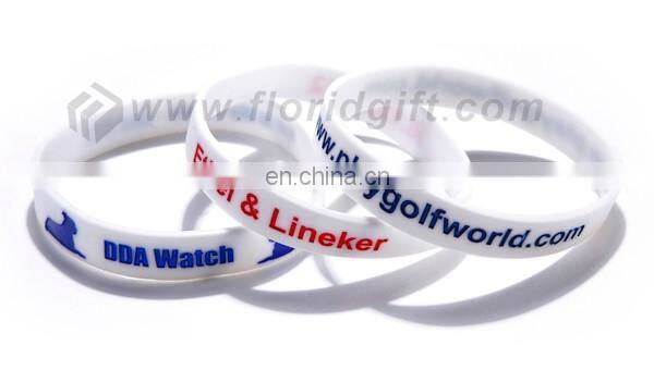 High quality custom logo printed 12mm silicone wirst band on sale
