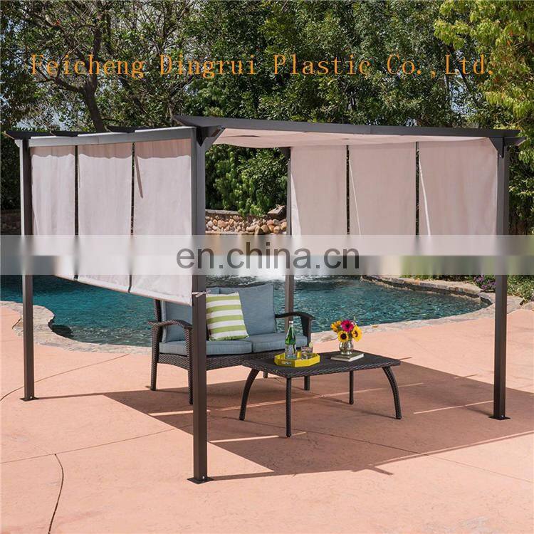 Steel Framed 10' by 10' Gazebo and PVC Coated Sail Finishing Grey Tent