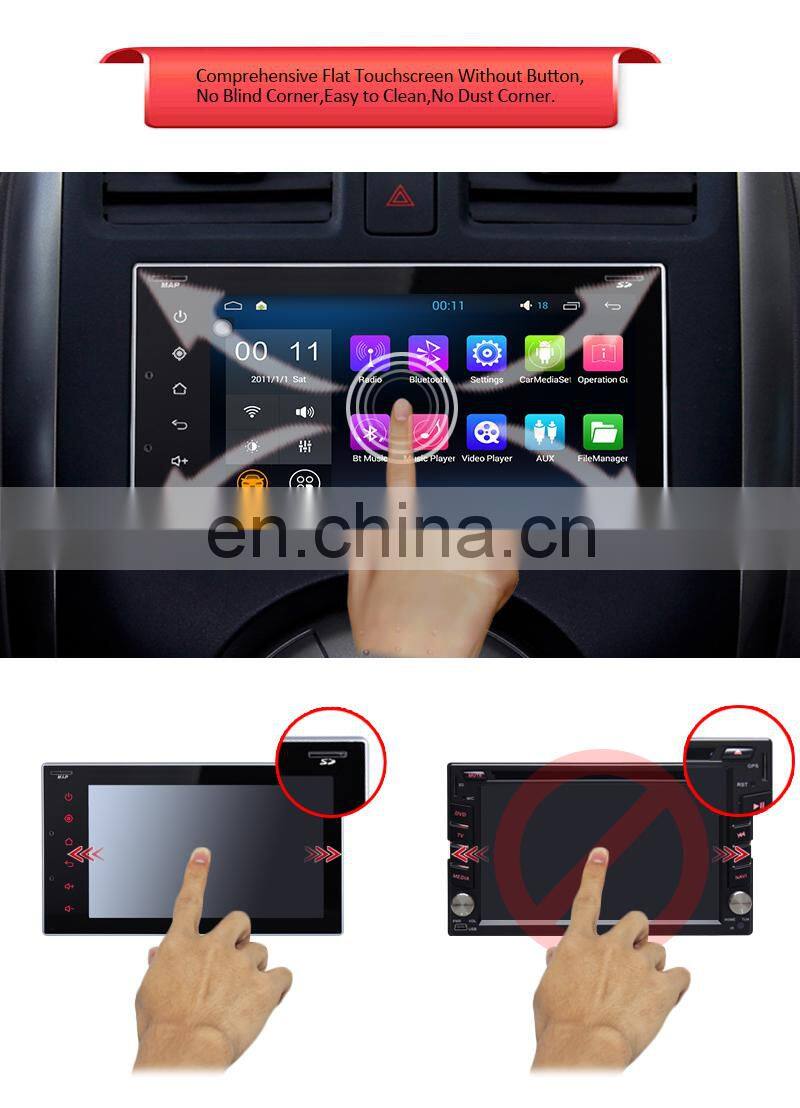 6.2 inch Android 6.0 universal full touch screen car Radio GPS Navigation