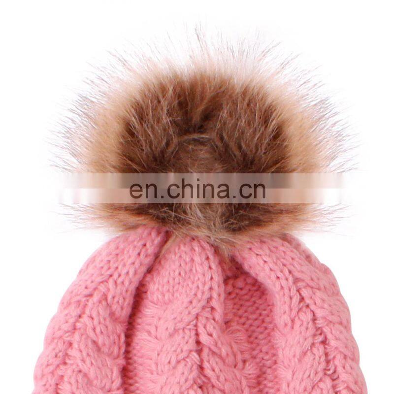 Mom Kids Family Hats Family Matching Beanies set Baby Girl Knitted Winter Warm hats Stylish Kids Mom Cotton headwear