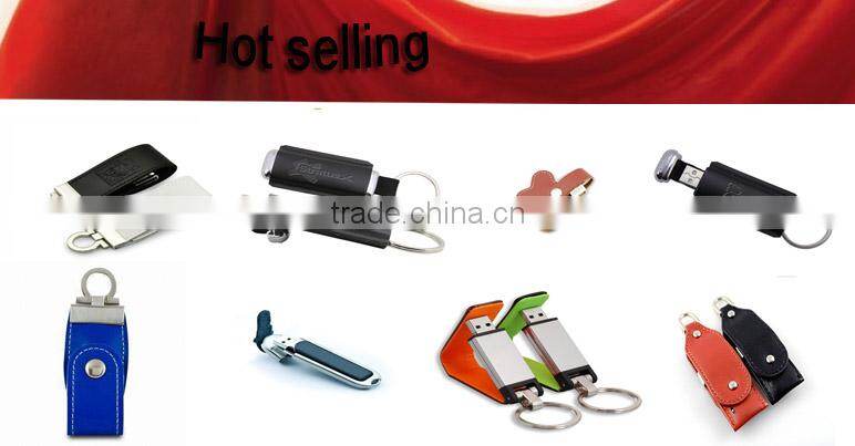 leather usb in different color with press printing 16gb
