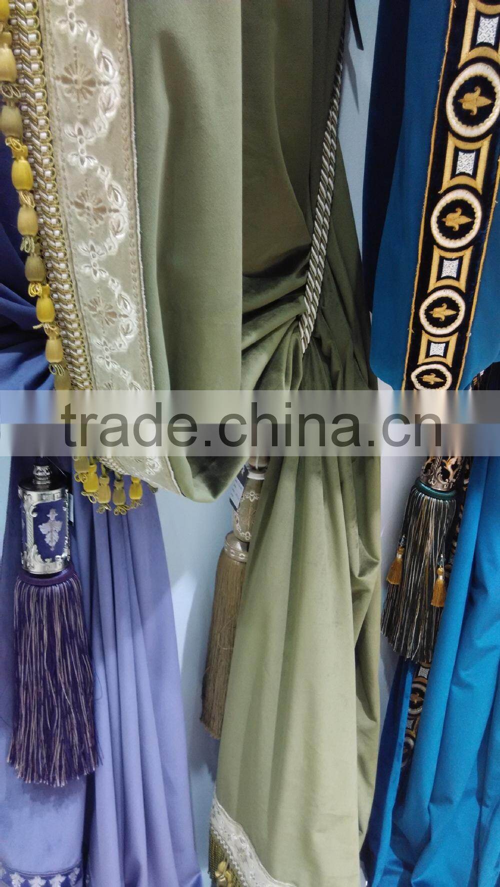 Fontainebleau style---Green gold,curtain tassel fringe,wholesale tassels,tassel and fringe