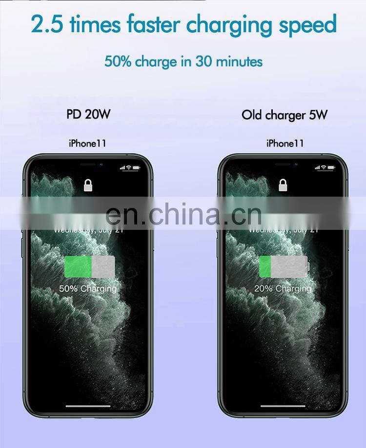 2021 Portable Mobile Phone Fast Charging Adapter Mini USB-C PD20W Charger For iPhone 12 PD 20W charger