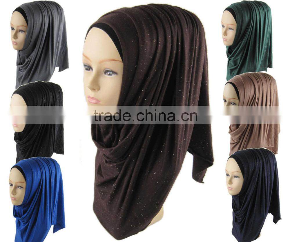 S178 new style shimmer little sequin jersey HIJAB women's rectangle muslim scarf