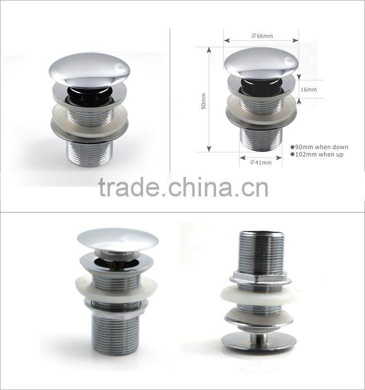 Bathroom Basin -sink Slotted pop up Waste &Click Clack finger push plug tap