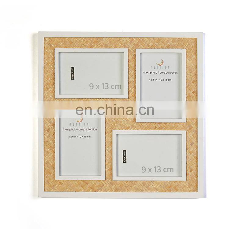K&B wholesale 35*35*1.5 cm custom design wooden picture photo frame collage for family home decor