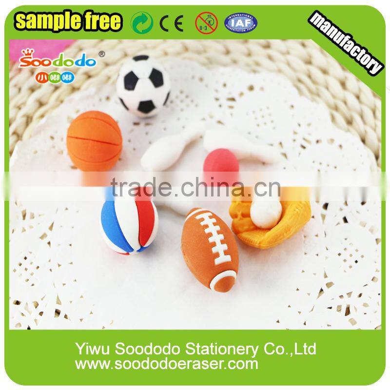 3D balls eraser sport puzzle stationery set