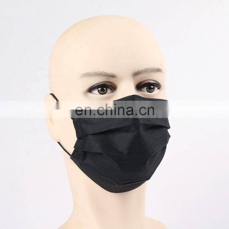 Manufacturer Disposable Face Shield Earloop Facemask Black Medical Facemask