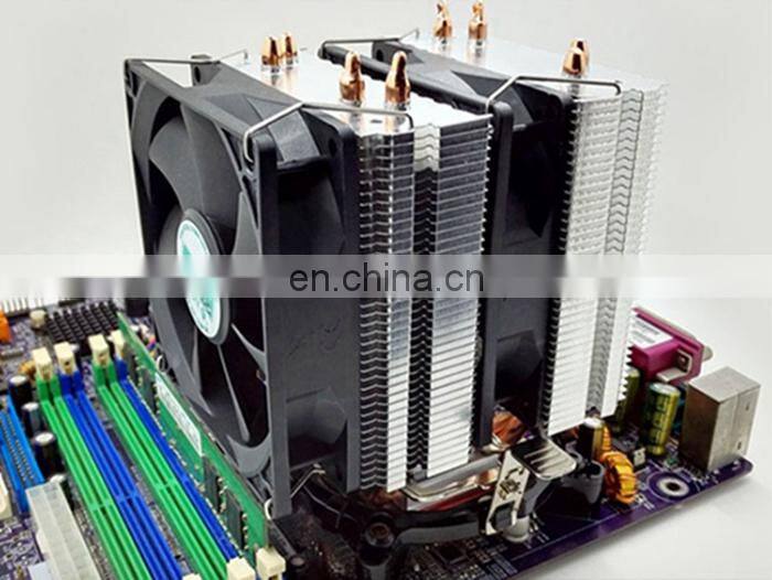 4Pin CPU Cooler 1155 1156 AVC Pure Copper 6 Heat Pipe Single Cooling Fan