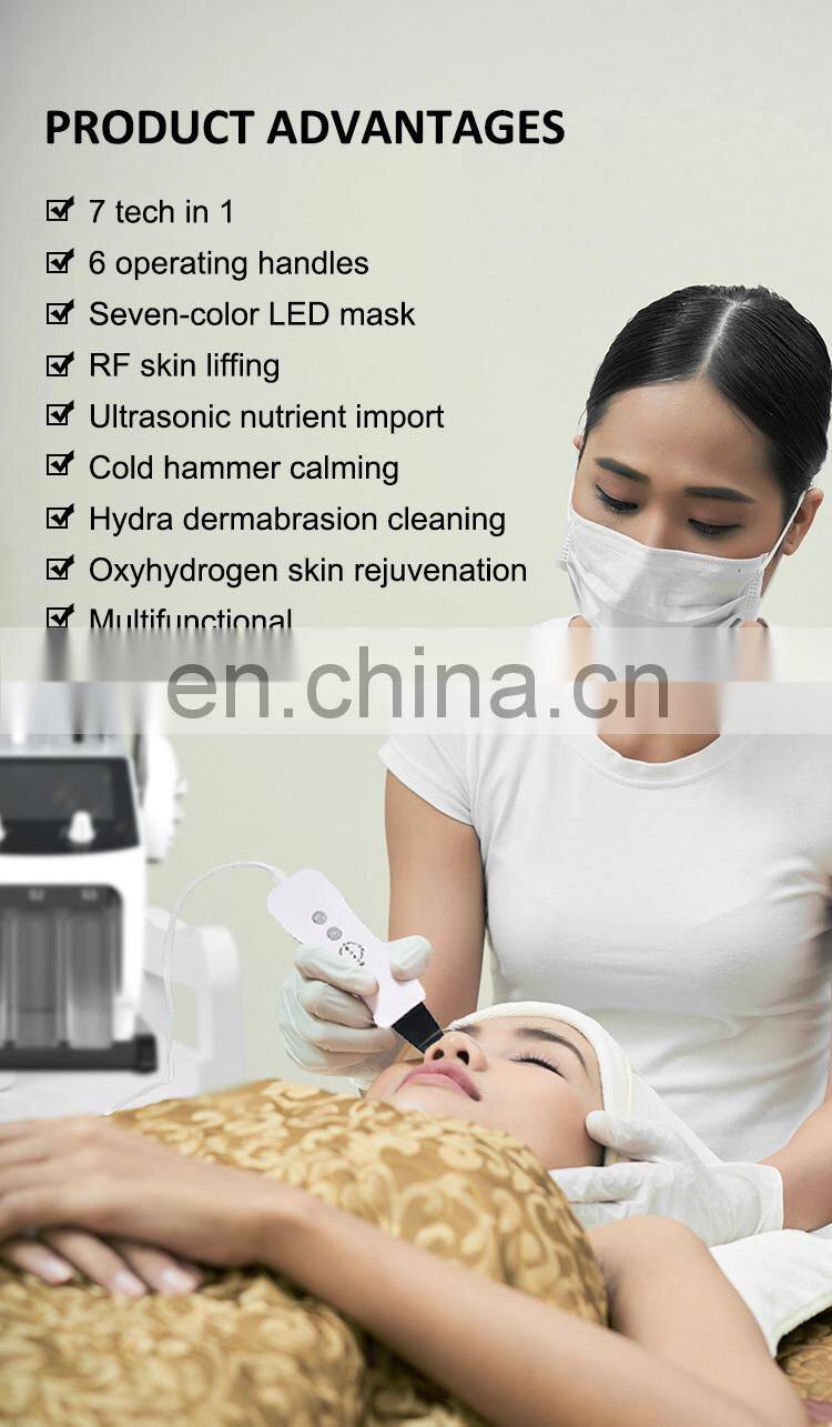 Multifunction 7 in 1 Professional Facial Deep Cleaning Diamond Oxygen Jet Peeling Microdermabrasion Machine
