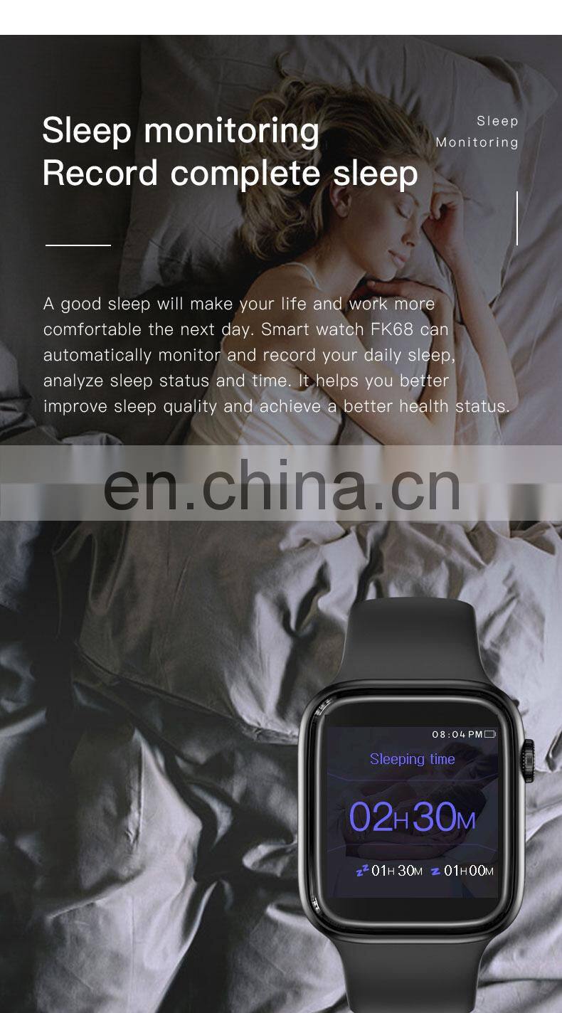 FK68 2021 Man Women IPS Smartwatch Call DIY Watch Face 1.7 IP67 Waterproof Smart Watch