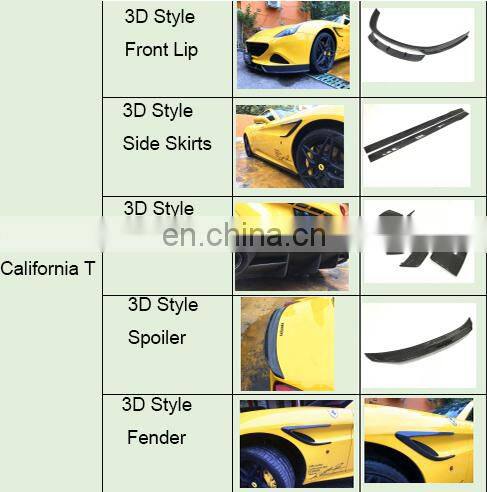 Runde Carbon Fiber Material Auto Car Parts Body Kit With front lip side skirts rear diffuser For Ferrari California T body kit
