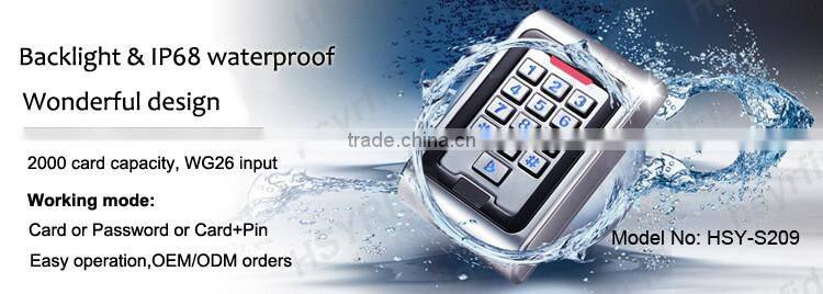 Standalone RFID Relay Control One Door 2000 Card Users Digit Access Control Keypad
