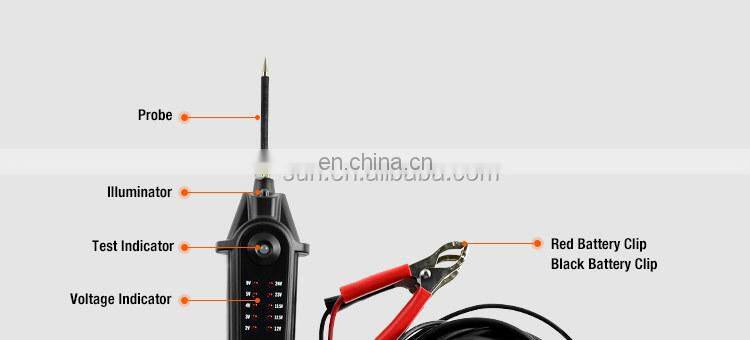 ALLOSUN Power Probe Electric Circuit Tester Voltage Polarity Tester Continuity Tester Short Circuit Tracker for 2-24V DC EM287