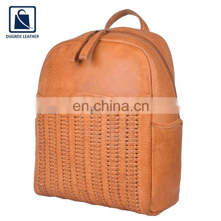 Indian Supplier of Good Quality Fashion Designer Stylish Genuine Leather Women Backpack Bag at Wholesale Price