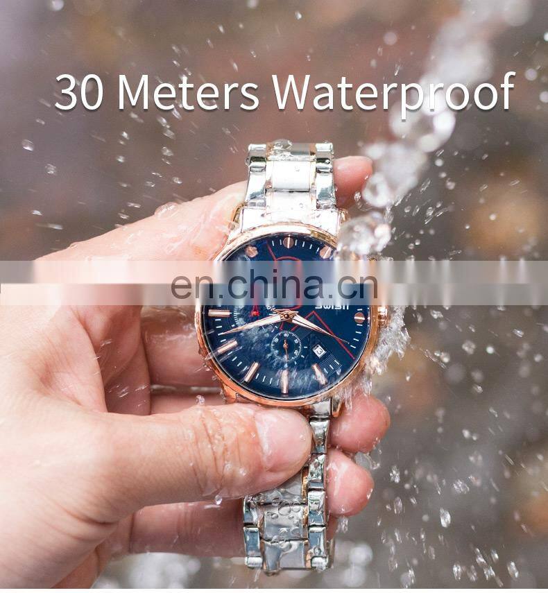 SWISH 0025 Top Brand Luxury Men Watches Waterproof Stainless Steel Wristwatch Men's Chronograph Casual Quartz Watch