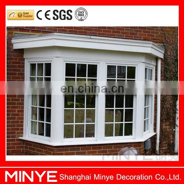 grill design vertical sliding Bay window UPVC up down window UPVC bay window