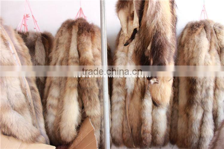Factory Direct Natural Color Raccoon Fur Stripes For Jacket Collar