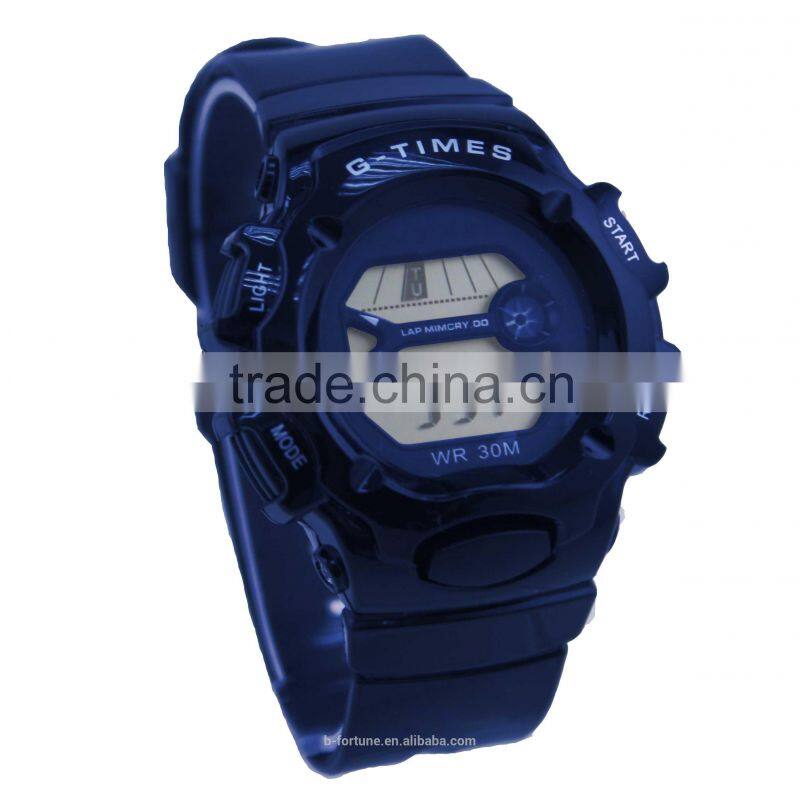 LP1339_BL Rubber Blue color Chrono Day Tech light pusher Multifunction Digital stop watch
