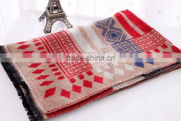 Winter Warm Fashion Ladies Cashmere Tartan Shawl Scarf Manufacturer