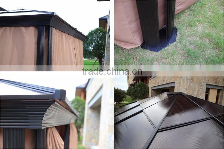 Four Corners Gazebo Garden With Mosquito Nets PVC Plastic Hardtop Polycarbonate Gazebo