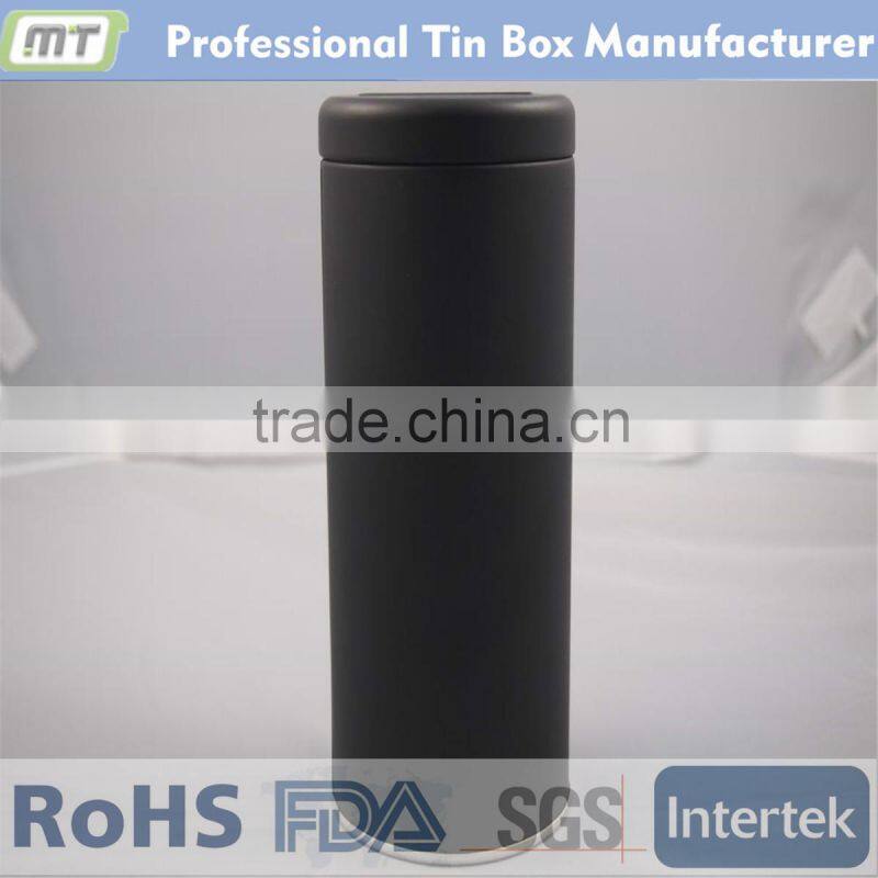 Metal cylinder black tin box package