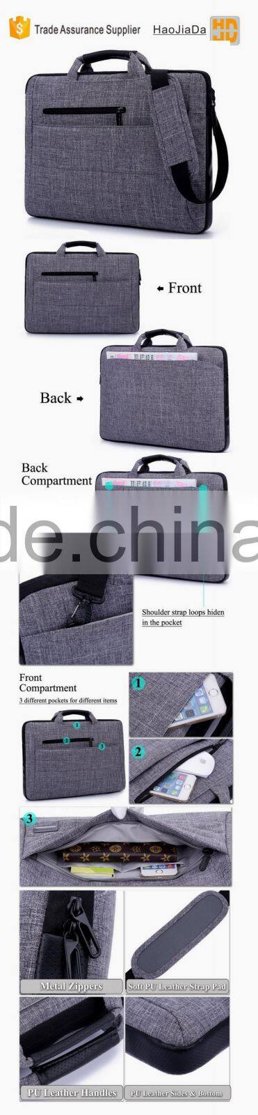 15.6-Inch Multi-functional Suit Fabric Portable Laptop Sleeve Case Bag for Laptop, Tablet, Macbook, Notebook - Grey