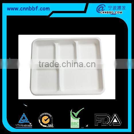 Sugarcane biodegradable disposable tableware 5 compartment trays
