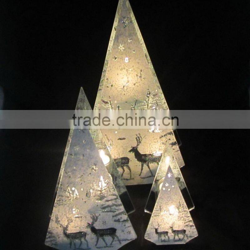 2016 cheapest wholesale glass christmas tree candle holder