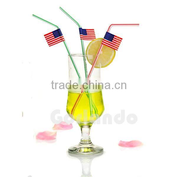 USA flag plastic cocktail decorative drinking straw