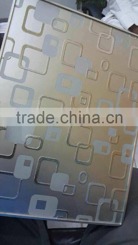 4mm ice titanium glass / acid etched glass/ frosted glass