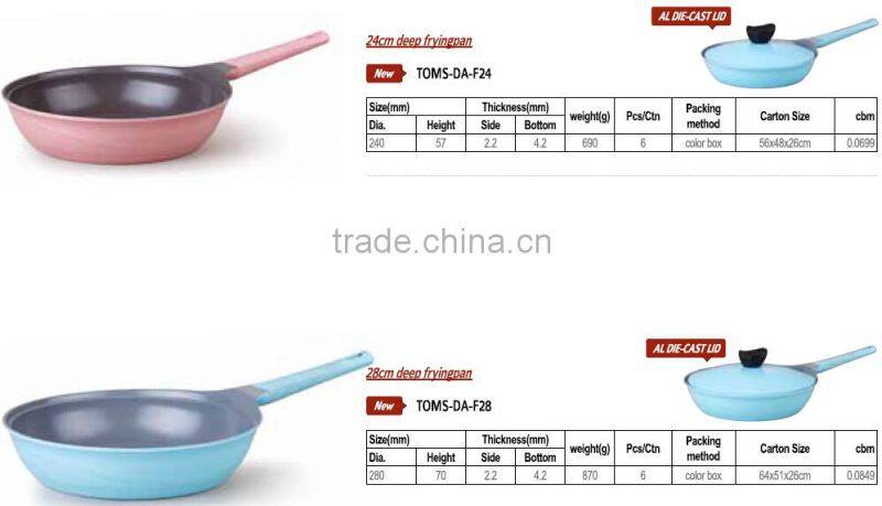 New style AL Die Cast 28cm aluminum non-stick coating animal frying pan
