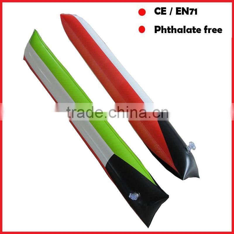 custom printing orange color inflatable bang bang sticks cheering sticks for promotion