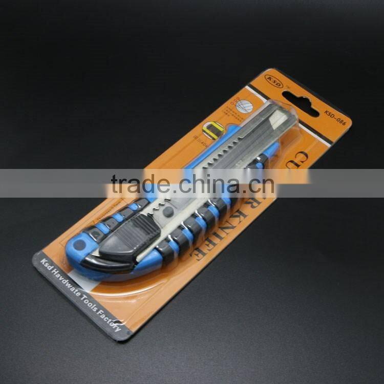 2016 popular cutter knife 18mm utility knife pocket plastic steel utility knife
