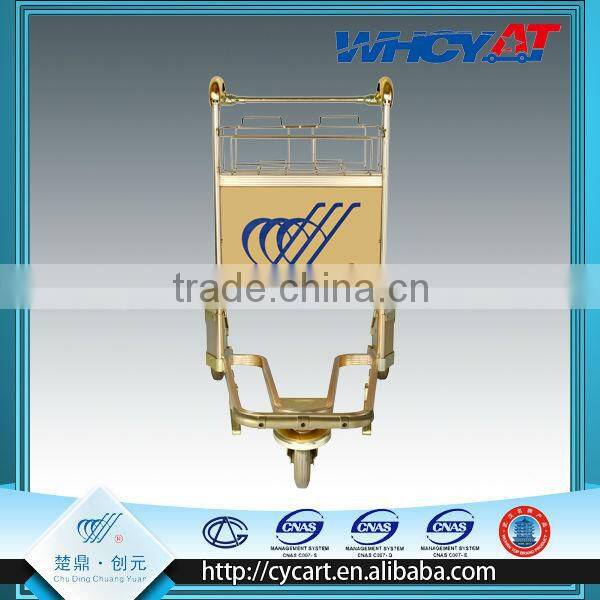 Airport hand push cart for international airport with hand brake