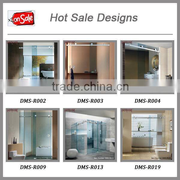 frameless glass sliding shower screen hinges for bathroom
