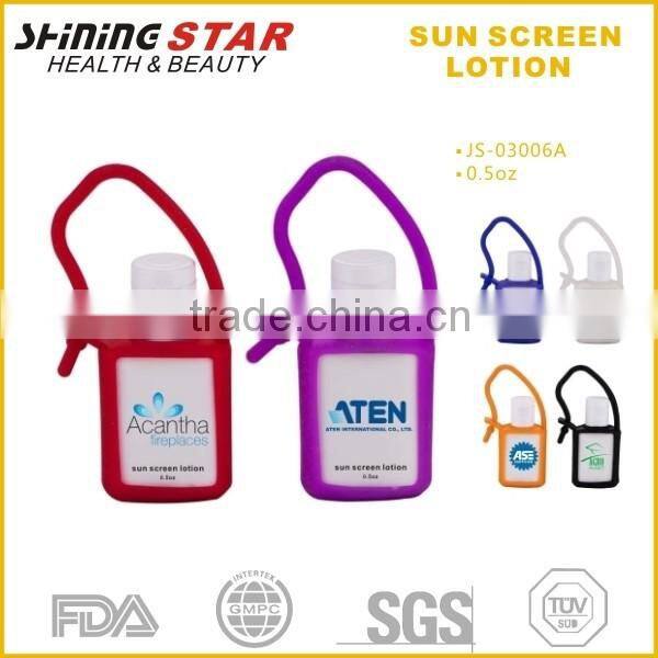 2016 new best sunscreen lotion with silicon holder spf30