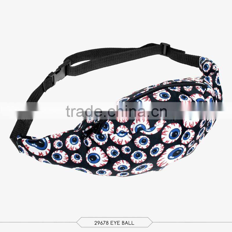 Factory wholesaler fashion fancy printed tropical sport waist bag for women summer