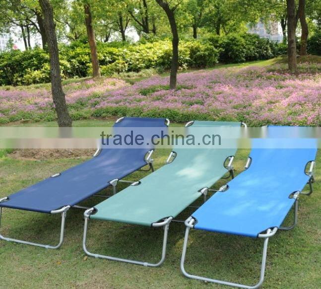 Outdoor portable metal foldable camp chair bed