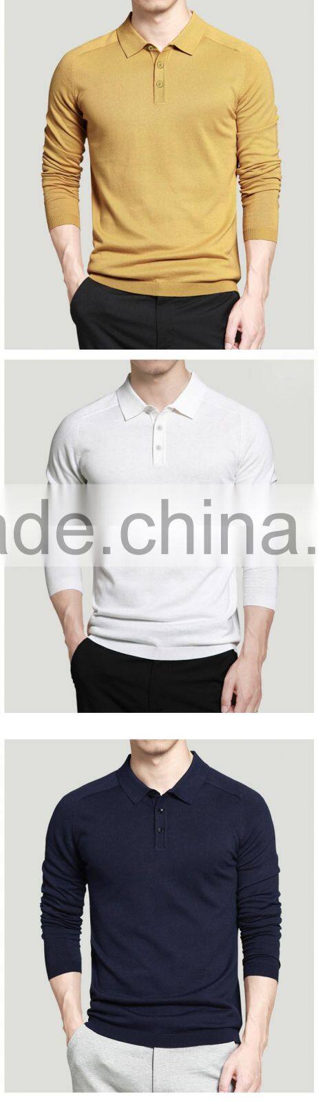 Wholesale china family couple custom printing Logo men sport golf polo neck design long yellow latest style men's t-shirt