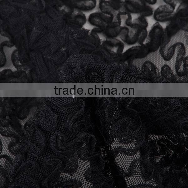 China lace netting bottom embroidery tulle for maxi dress