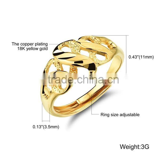 2016 brass fashion 18K gold plated jewellery infinity symbol ring