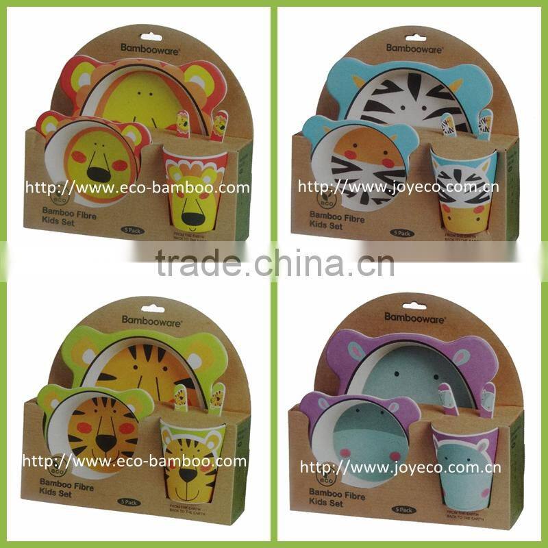 Eco Bamboo fiber kids tableware set