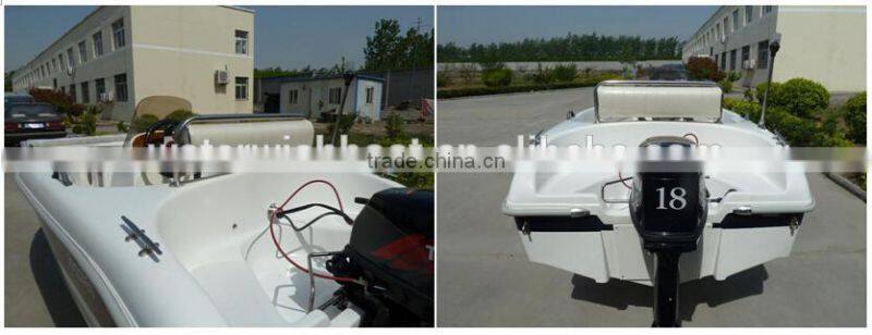 waterwish QD 12 open small fiberglass boat for fishing