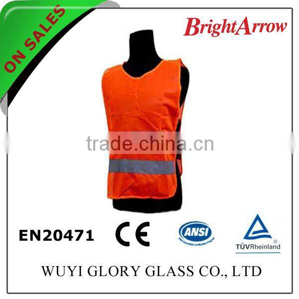 100% polyester EN 20471 safety reflective girl's warning reflecting vest for usa from china