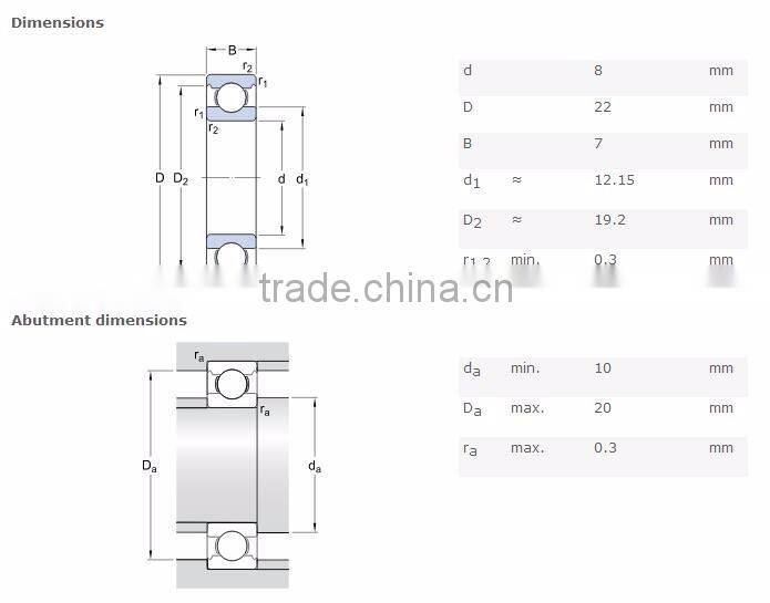 Famous brand super reds skateboard deep groove ball bearings 608rs