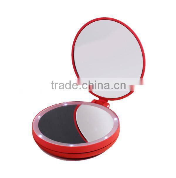 travel mirror with led lights & magnifying compact mirror with led light