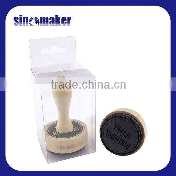 custom high quality wedding wooden stamps with handle for card making