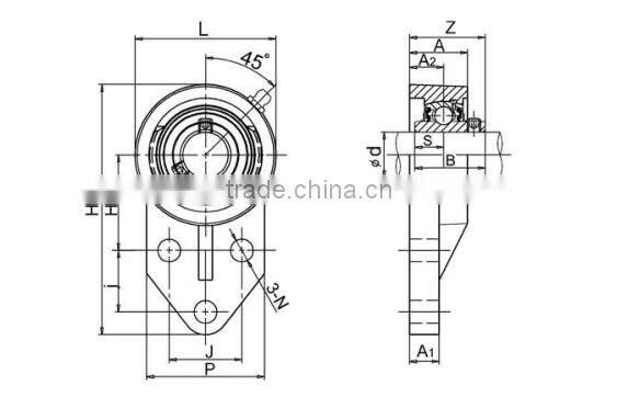 LDK 3 bolt flange bracket unit mounted bearing pillow block